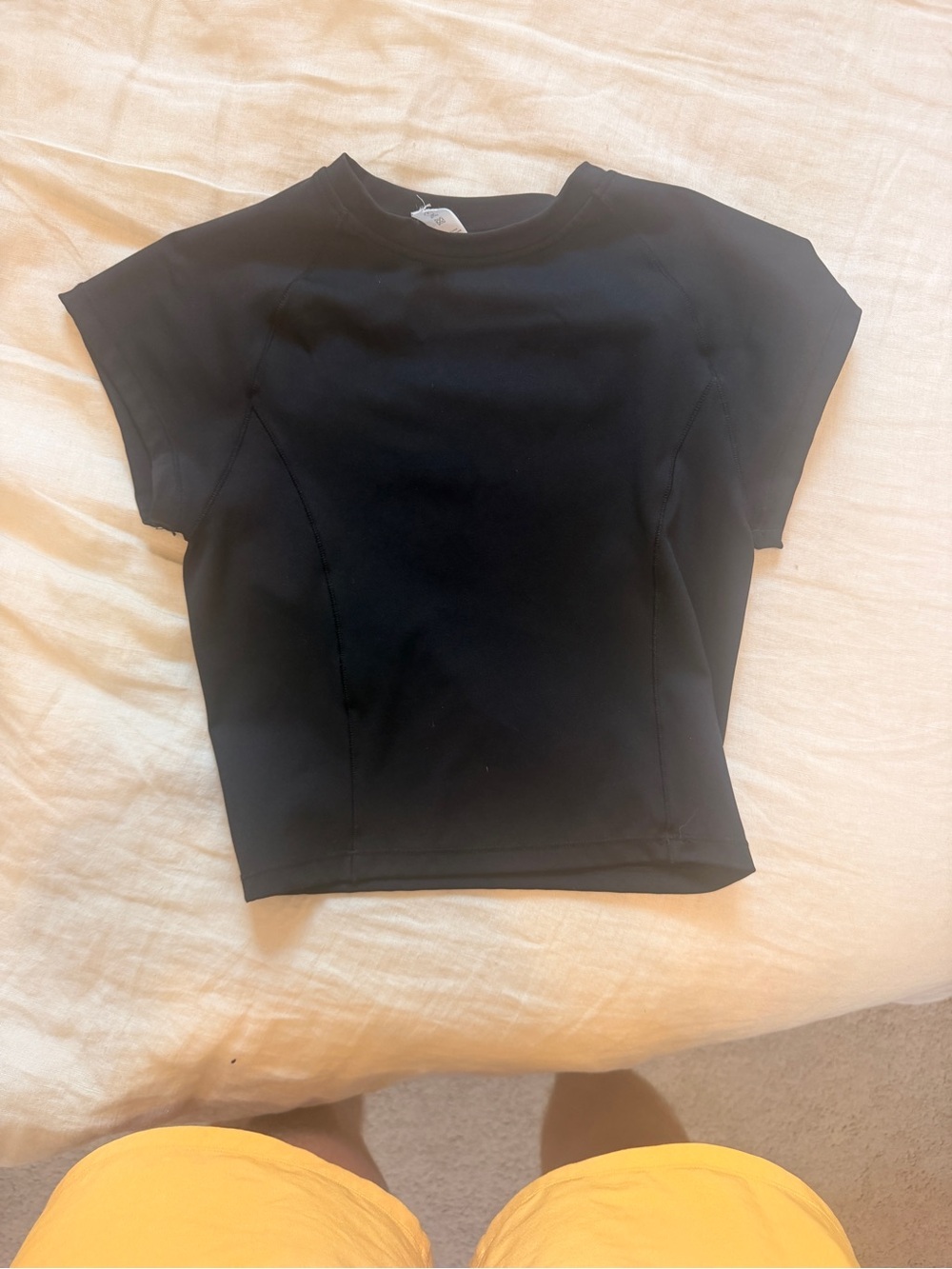 Target Black Cropped Seam-Panel Top